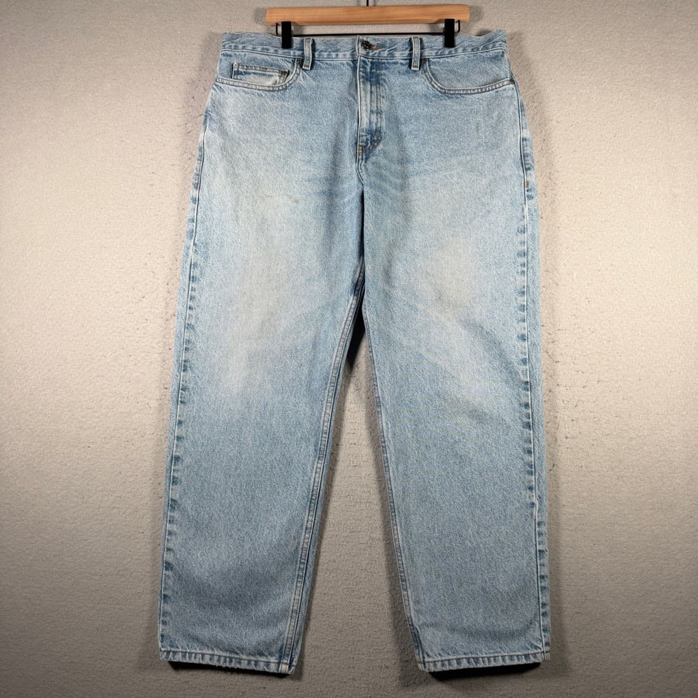 Harley Davidson Mens Relaxed Fit Light Wash Blue Denim Jeans 38x31 99048-23VM